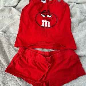 M&M'S Bright Red pajama set